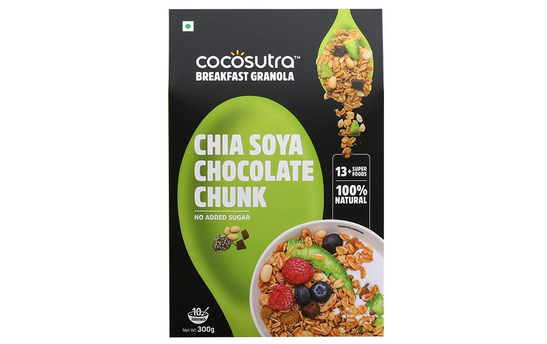 Cocosutra Chia Soya Chocolate Chunk   Box  300 grams